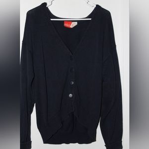 Liz & Co. Navy Cardigan Sweater Buttons Women's M